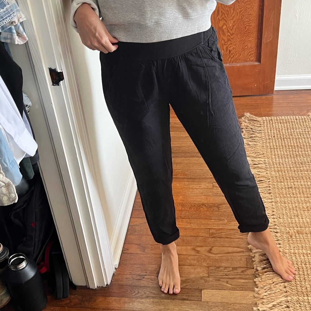 Splendid Black Linen Joggers